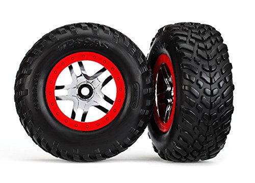 Traxxas Tra6891R Tire & Wheel Assembled, Glued (S1 Compound) (Sct Split-Spoke