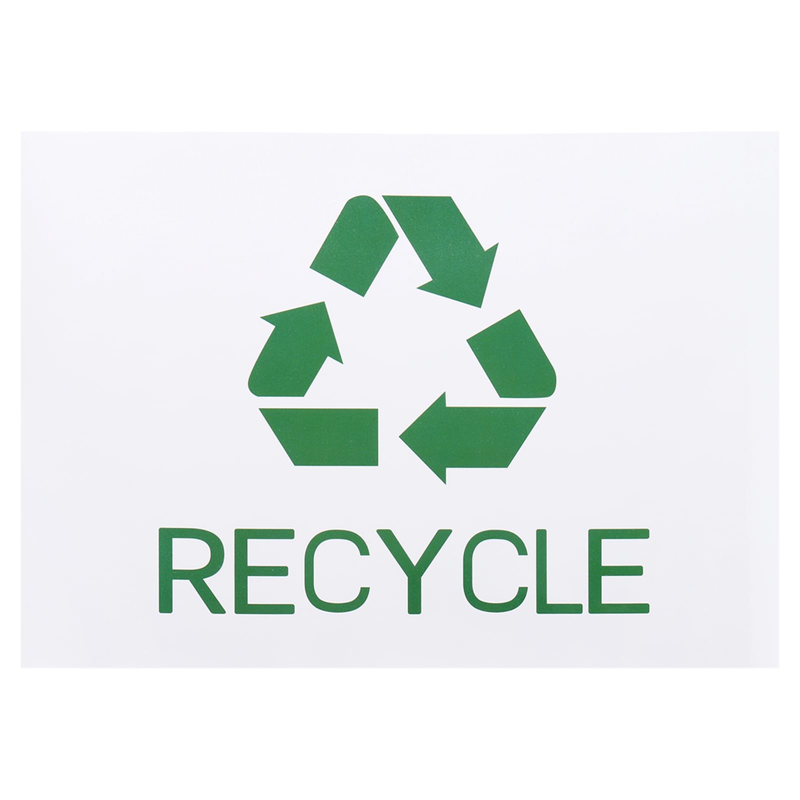 PATIKIL Recycle Sticker 10" x7", 4 Pcs Recycle Sign Decal Symbols Sticker Recycling Label for Trash Can Waste Management in Kitchens, Offices, Public Spaces, Green White