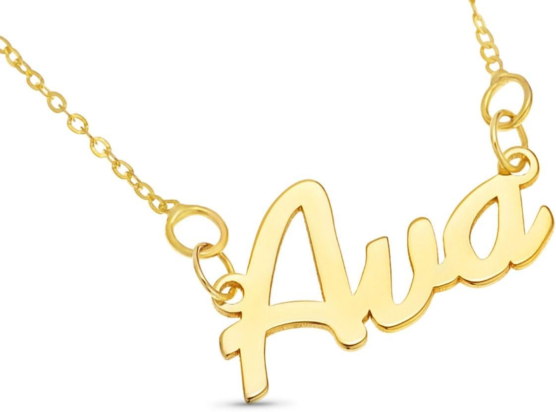 Solid 925 Sterling Silver Personalised Custom Unique Name Necklace | Choose Any Name | Including Sterling Silver Box Chain | Gift for her | Christmas Gift