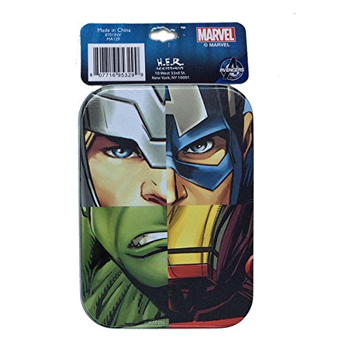 Marvel Avengers Superhero Printed Tin Case with Rubber Charm Bracelet - Image 3