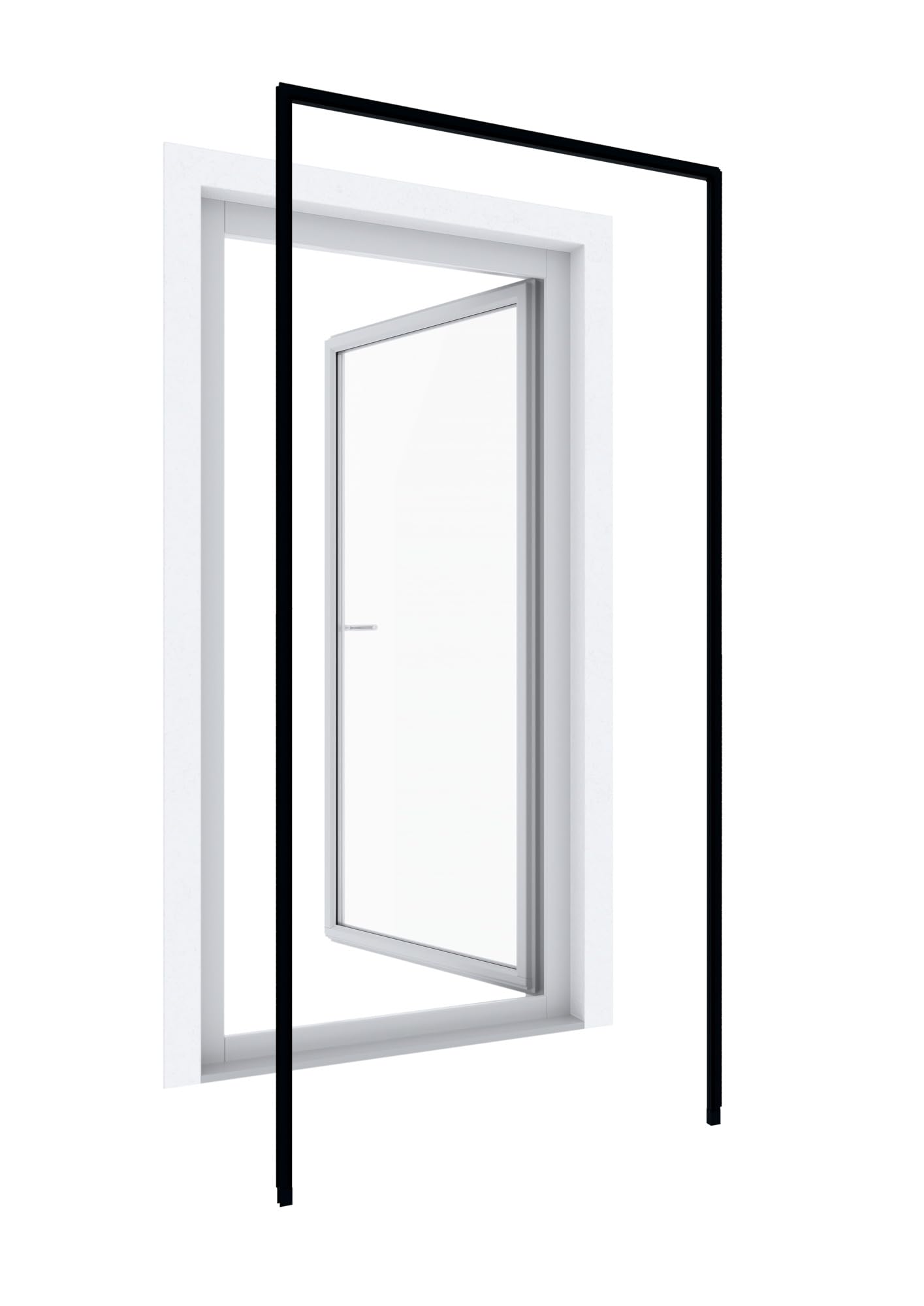 Windhager 04347 Insect Protection Mounting Frame Premium Drill-Free Insect Protection Frame Window Doors Self-Assembly Kit 125 x 245 cm Anthracite