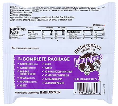 LENNY & LARRY’S THE COMPLETE COOKIE OATMEAL RAISIN, 4 OZ