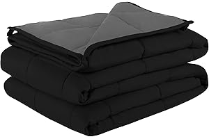ROKDUK Weighted Blanket King Size 30 Lbs 86x92 in Cooling Weighted Blanket for Couples 1800 Brushed Microfiber Reversible Heavy Blanket with Premium Glass Beads (Black & Dark Grey)