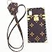 jiehao iPhone Xs Max Case, Vintage Elegant Luxury Designer Monogram PU Leather Back with Lanyard Soft Bumper Shock Absorption Trunk Case Protective Case for Apple iPhone Xs Max 6.5" 2018, Brown