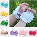 Lisli 5pairs/10pcs Newborn Baby Girl's Kids Flowers Foot Band Ties Barefoot Sandals Shoes