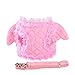 M2cbridge Pink Dog Puppy Harness Leash Collar Cat Vest Strap with Angel Wings (XS)