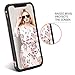 iPhone XS Case iPhone X Case Kickstand GUAGUA Girls Women Glitter Bling Slim Fit Hybrid Hard PC Cover with Shinny Faux Leather Shockproof Protective Cases for iPhone X/XS,Rose Gold