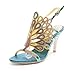 Honeystore Women's Peacock Shaped Pattern Handmade Rhinestone Sandals Blue 10 B(M) US