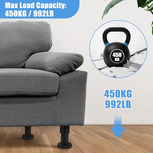 Yosoo Health Gear 4 x Adjustable Furniture Legs 18-30 cm for Kitchen Shelves, Sofa, Table, Chair, Desk, Cupboard, Support Weight 600LB, Bathroom Furniture Legs