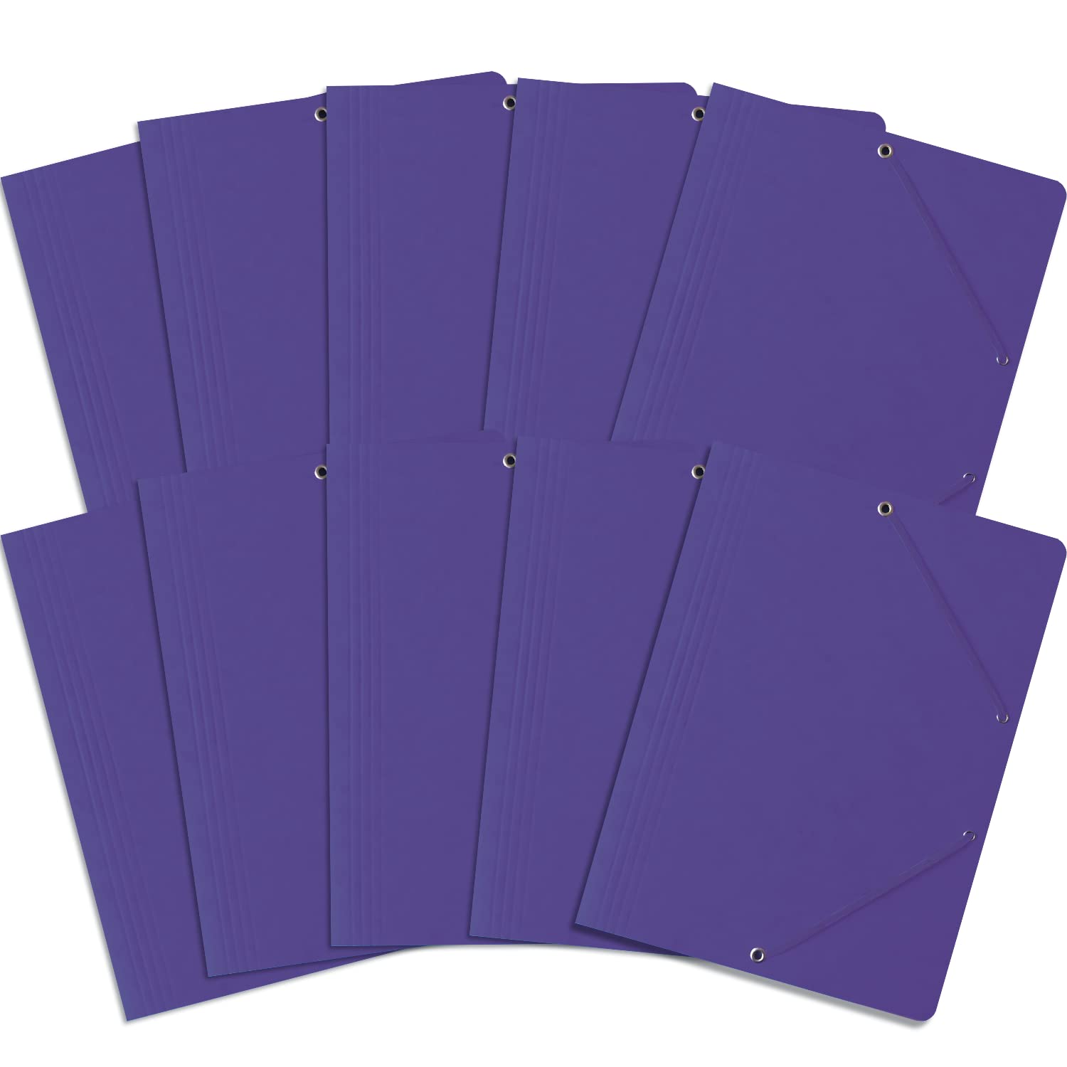 BANTEX 400087828 Pressboard Folder with Rubber A4 Pack of 10 Purple