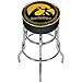 Bar Stool - University of Iowa Stool with Foam Padded Seat - Swivel Chair for Game Room, Garage, or Home Bar by Trademark Global