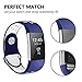 For Fitbit Charge 2 Bands, Adjustable Replacement Sport Strap Bands for Fitbit Charge 2 Smartwatch Fitness Wristband Soft Silicone Navy White Small