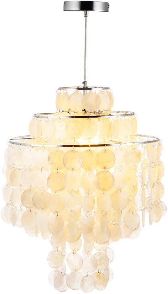 chicstyleme Chandelier Fixtures Light Pendant Fixture Lamp Modern Ceiling Chandelier Lights White Shell Pendant Lights for Children's Room