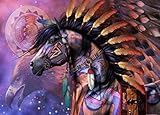 Yumeart Diamond Mosaic Painting by Number Colorful Horse Full Drill Square Diamond Embroidery Animal Unfinish Decorative 30x40cm(12x16