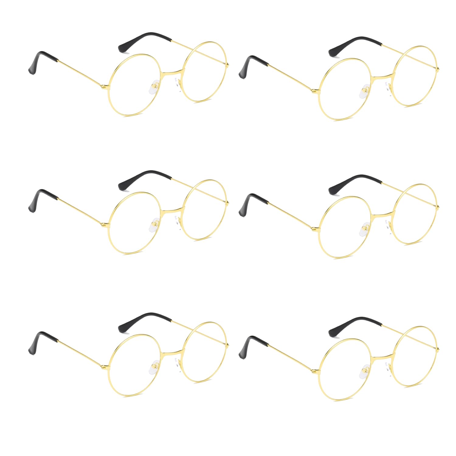 Miaija Christmas Santa Glasses Round Vintage Spectacles Nerd Glasses Christmas Unisex Fake Glasses for Adults Costume Accessories (6)