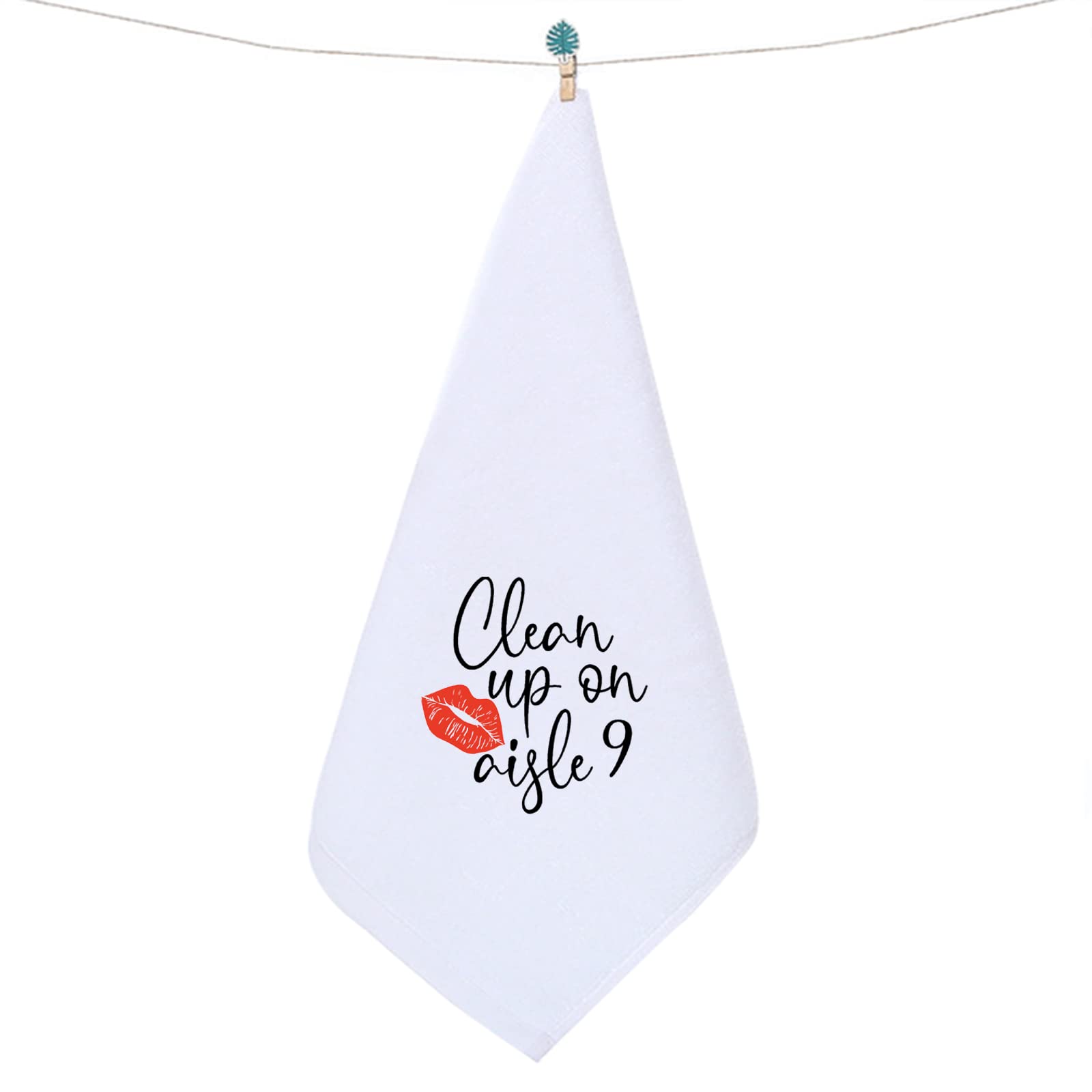 WZMPA Clean Up On Aisel 9 Wash Towel Naughty After Cum Gift Gag Wash Cloth Adult Humor Gift for Girlfriend Wife Bride (Clean Up On Aisel 9)