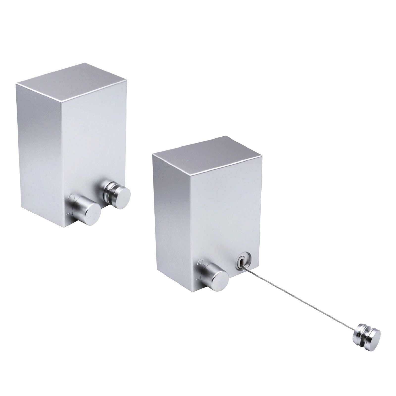 MUYIRTED 2pcs 4.2m Retractable Clothes Line Heavy Duty Wall Mounted Portable Garden Lines (Silver)