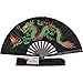 TMAS Chinese Iron Fan (Dragon), Black Satin