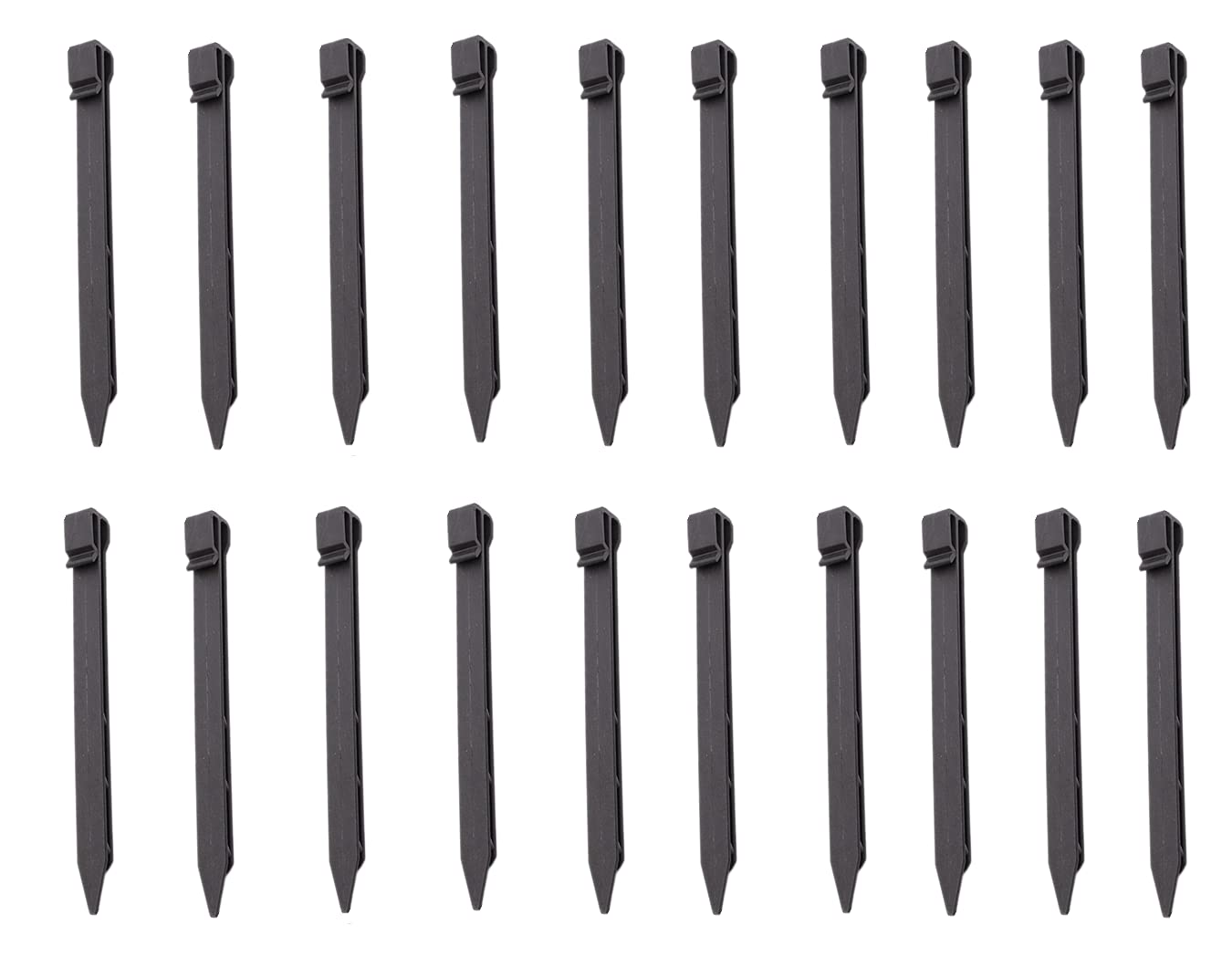 MEETOZ Plastic Ground Spikes Stakes(Black 30pc), Fits Most Brands Garden Edging Staples,Tent Nails,Depress Fruit Branches Stakes (30)