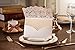Doris Home Ivory Horizontal Laser Cut Wedding Invitation Cards Kit Wiith Hollow Flora Favors 50pcs,CW073