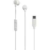 Skullcandy Jib USB-C Wired Earbuds with Noise Isolating Fit, in-Line Microphone Call and Track Control for iPhone Android, Ear Gel Sizes Included for Custom Fit - Bone