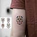 COKOHAPPY Day of the Dead Sugar Skull Temporary Tattoos (96 Counts), Halloween Face Tattoo Sticker Black Skeleton Web Red Roses Tattoo for kids Boys Girls Mexican Halloween Decor Party