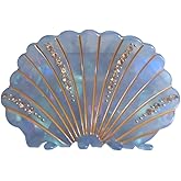 Novelty Sea Shell Hair Clips,Cute Acetate Claw Clip for Women,Fashion Hair Clip,Blue