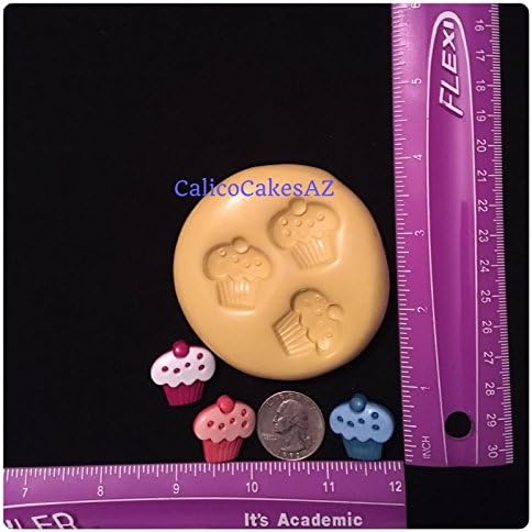 3 Indent Cupcake Fondant Mold Chocolate Candy Gumpaste Soap Resin Clay