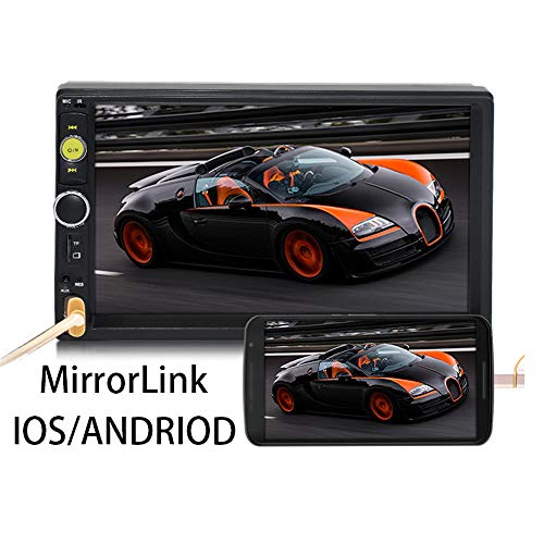 2 Din Car MP5 Player Bluetooth Touch Screen Car HD Stereo, Support Bluetooth/Miroorlink/USB/AUX/FM/TF,with Rear Camera and Remote Control - Thumbnail 2