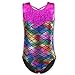 HUANQIUE Girls Kids Swimming Swimsuit Sleeveless One Piece Scale Colorful 6-8 Years