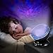 [Newest Design] Remote Control Ocean Wave Projector 12 LED &7 Colors Night Light with Built-in Mini Music Player for Living Room and Bedroom (12 LED Black)