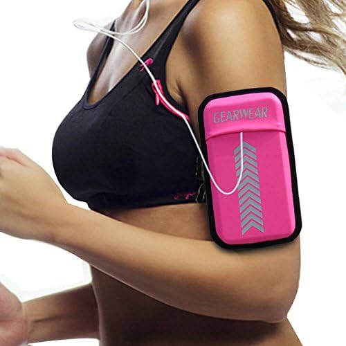 GEARWEAR Reflective Running Workout Armband for iPhone 8 X 7 6s Plus Case Holder for Men and Women, Sports Runners Armband Phone Belt For Samsung Galaxy S8 S7 Plus Edge Active .Fit All Cell Phone