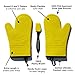 Super Flex Silicone Oven Mitt, Deluxe Quilted Liner, 1 Pair, Canary Yellow, Bonus Sauce Brush