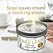 Magnificent 101 Long Lasting Pure White Sage Leaf Scented Smudge Candle | 6 Oz - 35 Hour Burn | Paraffin Free Soy Candle for House Energy Cleansing, Purification & Manifestation
