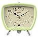 Lily's Home Vintage Retro Inspired Analog Alarm Clock, Looks Like Miniature Television Set with Silver Legs, Small Stylish Clock Adds Character to Any Bedroom, Green (5 1/2