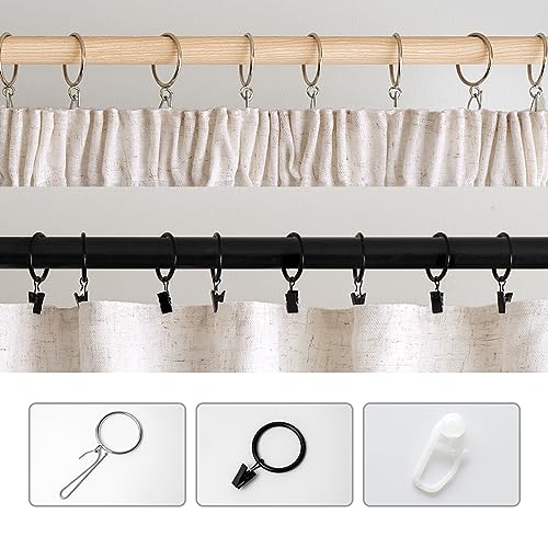 Woaboy Linen Curtains with Frunction Tape Curtains Bedroom Window Translucent Modern Curtains for Living Room Bedroom 2 Pieces 140 x 260 cm White Bleached