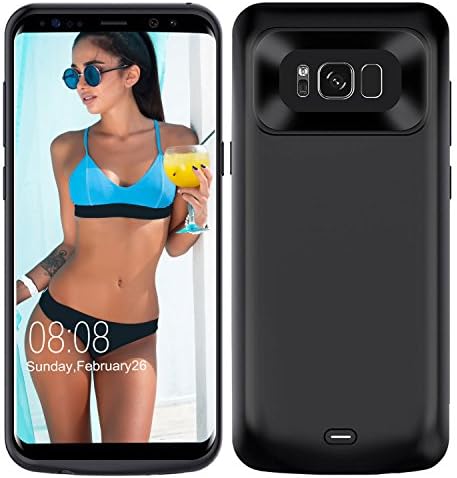 Galaxy S8 Plus Battery Case, 5500mAh High Capacity External Battery Charger for Samsung Galaxy S8 Plus (Up to 157% Extra Battery) – BLACK [24 Month Warranty]