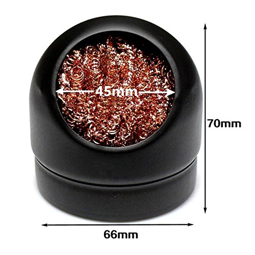 Fenleo Soldering Iron Tip Cleaner Solder Tip Cleaning Wire and Holder Soft Coiled Brass Tip Cleaner Kit, No Water Needed