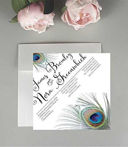 Peacock wedding invitations, wedding invitations, peacock feather wedding invitations, wedding invitation package