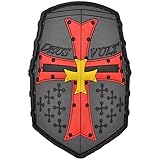 Deus Vult Knight Templar Helmet - 2x3 inch PVC Patch