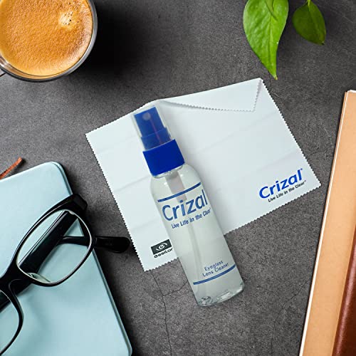 Crizal Eye Glasses Cleaning Cloth and Spray Crizal Lens Cleaner (2 oz
