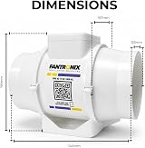 Fantronix 125 mm Inline Bathroom Extractor Fan with Run-On Timer view 3
