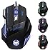 DLAND ZELOTES Professional LED Optical 7200 DPI 7 Button USB Wired Gaming Mouse Mice for gamer Adjustable DPI Switch Function 7200DPI/3200DPI/2400 DPI /1600 DPI /1000 DPI For Pro Game Notebook PC Laptop Computer