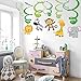 CC HOME 30Pack Jungle Animals Hanging Swirls Lion Elephant Monkey Ceiling Streamer Birthday Party Decorations Jungle Animal Themed Party Favors for Holiday Baby Shower Home Decoration Party Supplies