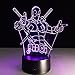 Multi-Colored 3D Illusion Night Lighting Touch Botton 7 Color Change Decor LED Lamp
