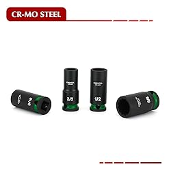 EMENTOL 3/8" Drive Impact Socket Set, Semi-Deep