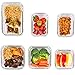 Elacra Glass Meal Prep Containers with Locking Lids [6-Piece] - Leakproof Glass Food Storage Containers for Kitchen Organization and Storage - Microwave, Freezer & Dishwasher Safe Lunch Containers!