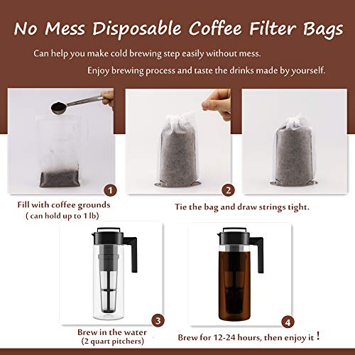 Disposable Cold Brew Coffee Filters 100 Count Single Use Filter Sock