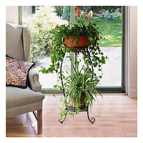 ZGstore Plant Stand, Metal Potted Plant Rack, Rustproof Decorative Flower Pot Rack Containers with Indoor Outdoor Iron Art Planter Holders Garden Bonsai Display Corner Display Stand
