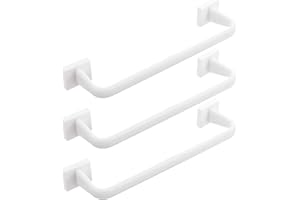 Ciieeo 3pcs No Drill Plastic Suction Cup Towel Bars White Bathroom Towel Rack Storage Holder for Home